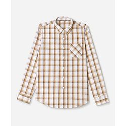Pine Kids Cotton Woven Checks Shirt with Full Sleeves in Beige