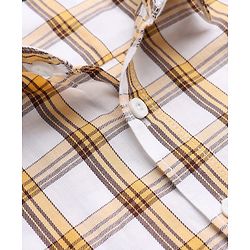 Pine Kids Cotton Woven Checks Shirt with Full Sleeves in Beige
