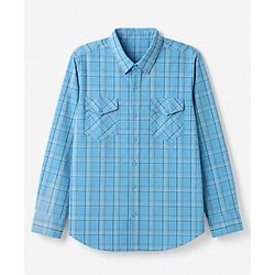 Pine Kids Cotton Woven Full Sleeves Checks Shirt - Light Blue