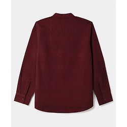 Pine Kids Cotton Woven Solid Shirt with Full Sleeves in Maroon for 4-5 Years