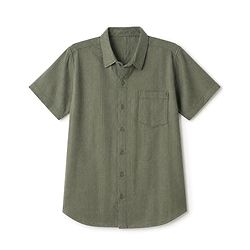 Pine Kids Cotton Woven Shirt with Half Sleeves in Olive Green for 4-5 Years