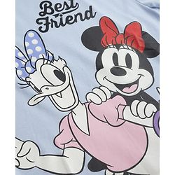Pine Kids Disney Single Jersey Knit T-Shirt with Full Sleeves and Minnie and Daisy Print - Sky Blue