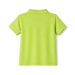Pine Kids Cotton Mixes Knit Half Sleeves Polo T-Shirt with Polo Players Print - Limegreen