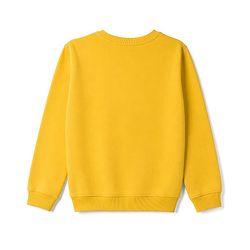 Pine Kids Cotton Knit Sweatshirt with Full Sleeves and Basketball Text Print - Yellow