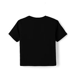 Pine Kids Cotton Knit T-Shirt with Half Sleeves and Paris Sequins - Black