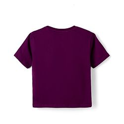 Pine Kids Cotton Knit T-Shirt with Half Sleeves and Paris Sequins - Purple