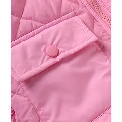 Pine Kids Woven Padded Hoodie Winter Jacket with Full Sleeves in Pink