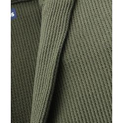 Pine Kids 100% Cotton Knit Full Sleeves Hooded Solid Bath Robe - Olive Green