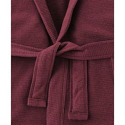 Pine Kids 100% Cotton Knit Full Sleeves Hooded Solid Bath Robe - Maroon
