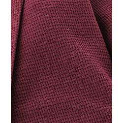 Pine Kids 100% Cotton Knit Full Sleeves Hooded Solid Bath Robe - Maroon