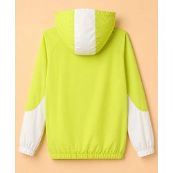 Pine Active Full Sleeves Ultra Comfort Color Block Hooded Jacket - Lime Green