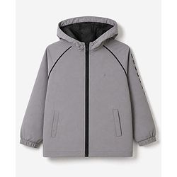 Pine Active Woven Full Sleeves Ultra Comfort Atheliesure Hooded Jacket - Grey