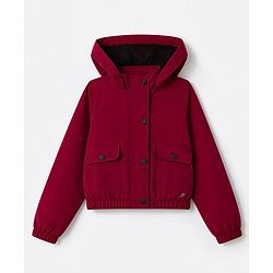 Pine Active Woven Full Sleeves Ultra Comfort Atheliesure Hooded Jacket - Maroon