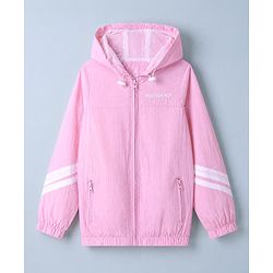 Pine Active Woven Full sleeves Ultra comfort Atheliesure Hooded Jacket - Pink