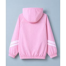 Pine Active Woven Full sleeves Ultra comfort Atheliesure Hooded Jacket - Pink