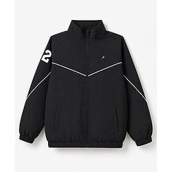Pine Active Woven Full sleeves Ultra Comfort Atheliesure Jacket with Stand Collar - Black