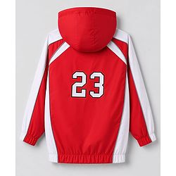 Pine Active Woven Full Sleeves Ultra Comfort Atheliesure Jacket With Text Print - Red