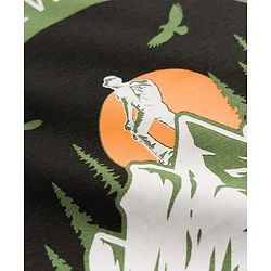 Pine Kids Cotton Knit Half Sleeves Co-Ords T-Shirt & Pyjama Night Suit with Typography & Mountain Print - Green