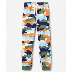 Pine Kids Cotton Knit Half Sleeves T-Shirt & Pyjama Night Suit with Military Print - Sky Blue