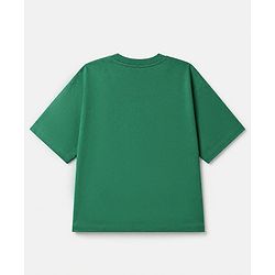 Pine Kids 100% Cotton Knit T-Shirts with Oversized and Half Sleeves Truck Print - Green