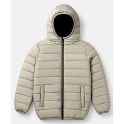 Pine Kids Woven Reversible Hooded Padded Winter Jacket with Full Sleeves - Light Green