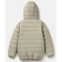 Pine Kids Woven Reversible Hooded Padded Winter Jacket with Full Sleeves - Light Green