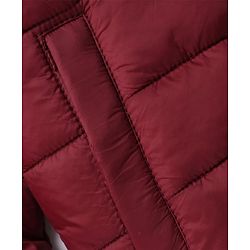 Pine Kids Woven Full Sleeves Padded Hooded Winter Reversible Jacket - Wine