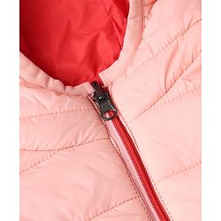 Pine Kids Woven Full Sleeves Padded Hooded Winter Reversible Jacket - Pink