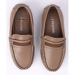 Pine Kids Formal & Party Wear Slip on Shoes - Beige
