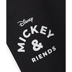 Pine Kids Disney Terry Knit Full Length Track Pants With Mickey Mouse Graphic - Black