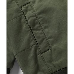 Pine Kids Woven Hoodie with Full Sleeves in Olive Green