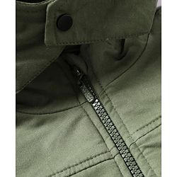 Pine Kids Woven Hoodie with Full Sleeves in Olive Green