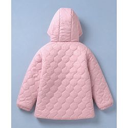 Pine Kids Woven Padded Quilted Winter Jacket with Full Sleeves in Pink