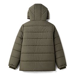 Pine Kids Woven Hooded Padded/Quilted/ Winter Jacket with Full Sleeves - Olive Green
