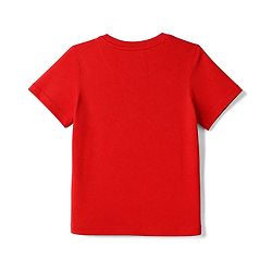 Pine Kids 100% Cotton Knit T-Shirt with Half Sleeves and Bear Print in Red