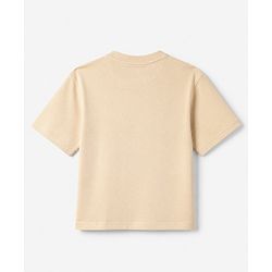 Pine Kids 100% Cotton Knit T-Shirt with Half Sleeves and Own The Game Print in Offwhite