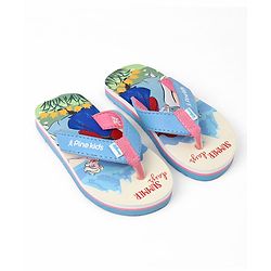 Pine Kids Disney Slip-On Closure Flip Flops With Frozen Print - Blue