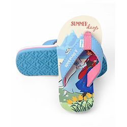 Pine Kids Disney Slip-On Closure Flip Flops With Frozen Print - Blue