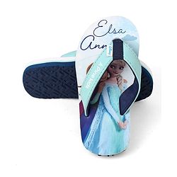 Pine Kids Disney Slip-On Closure Flip Flops With Frozen Print - Blue