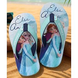Pine Kids Disney Slip-On Closure Flip Flops With Frozen Print - Blue