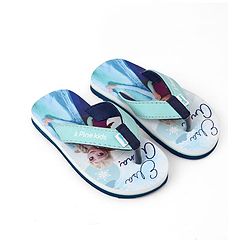 Pine Kids Disney Slip-On Closure Flip Flops With Frozen Print - Blue