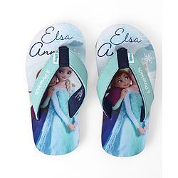 Pine Kids Disney Slip-On Closure Flip Flops With Frozen Print - Blue