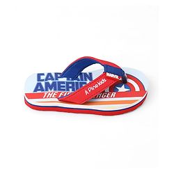 Pine Kids Marvel Slip-On Closure Flip Flops With Captain America Print - Red