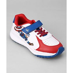 Pine Kids Marvel Velcro Closure Sneaker Shoes With Superman Graphic - White & Red