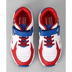Pine Kids Marvel Velcro Closure Sneaker Shoes With Superman Graphic - White & Red
