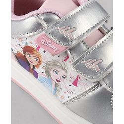 Pine Kids Disney Velcro Closure Casual Shoes With Disney Frozen Princesses Graphic - Silver