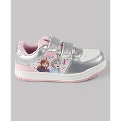 Pine Kids Disney Velcro Closure Casual Shoes With Disney Frozen Princesses Graphic - Silver
