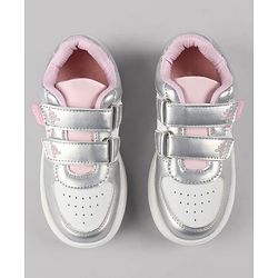 Pine Kids Disney Velcro Closure Casual Shoes With Disney Frozen Princesses Graphic - Silver