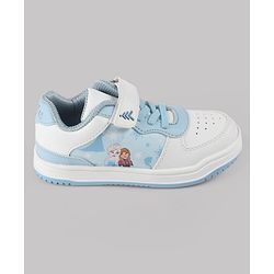 Pine Kids Disney Velcro Closure Casual Shoes With Disney Frozen Princesses Graphic - White