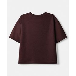 Pine Active Knit Drop Shoulder Half Sleeves T-Shirt - Brown